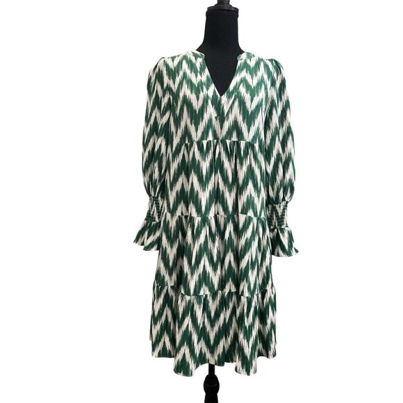 Tuckernuck Pomander Place Green Ikat Kenzo Dress Size Small - Picture 1 of 11